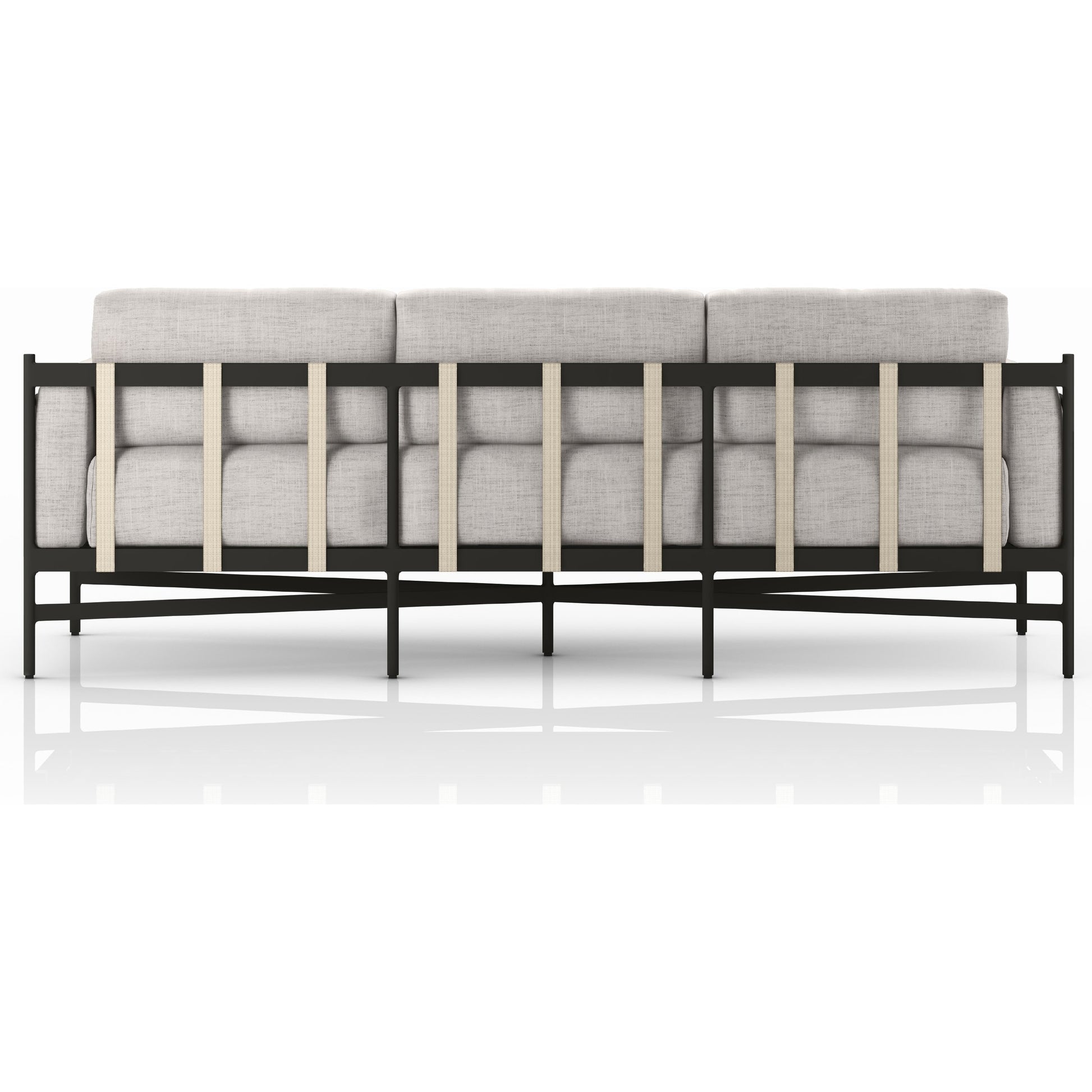 Hearst 99" Outdoor Sofa by Four Hands in bronze. Made from 100% olefin, aluminum, 100% polypropylene in a modern style.