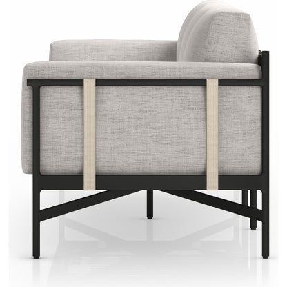 Hearst 99" Outdoor Sofa by Four Hands in bronze. Made from 100% olefin, aluminum, 100% polypropylene in a modern style.