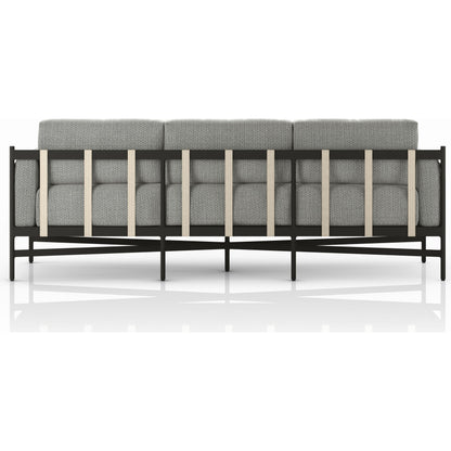 Hearst 99" Outdoor Sofa by Four Hands in bronze. Made from 100% olefin, aluminum, 100% polypropylene in a modern style.
