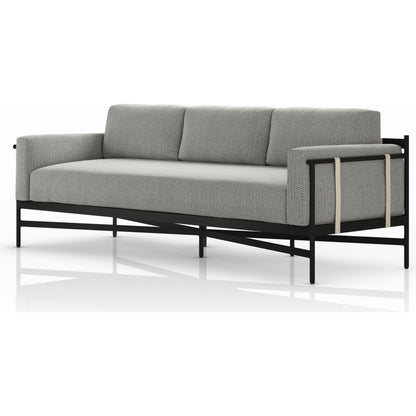 Hearst 99" Outdoor Sofa by Four Hands in bronze. Made from 100% olefin, aluminum, 100% polypropylene in a modern style.