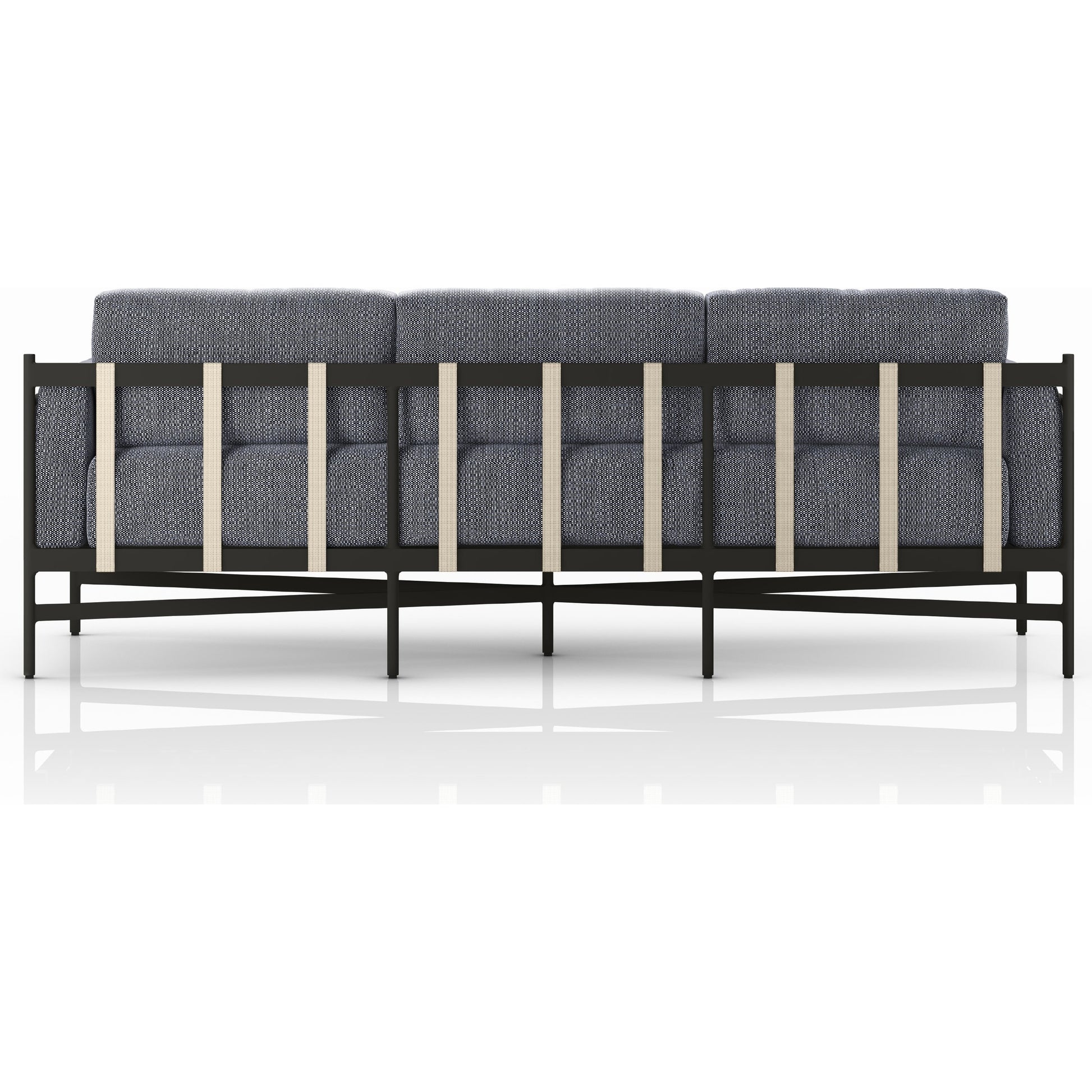 Hearst 99" Outdoor Sofa by Four Hands in bronze. Made from 100% olefin, aluminum, 100% polypropylene in a modern style.