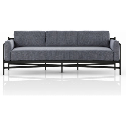 Hearst 99" Outdoor Sofa by Four Hands in bronze. Made from 100% olefin, aluminum, 100% polypropylene in a modern style.