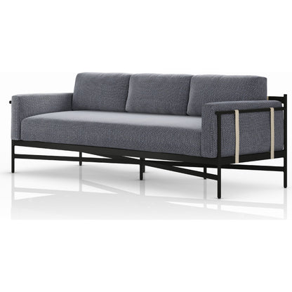 Hearst 99" Outdoor Sofa by Four Hands in bronze. Made from 100% olefin, aluminum, 100% polypropylene in a modern style.