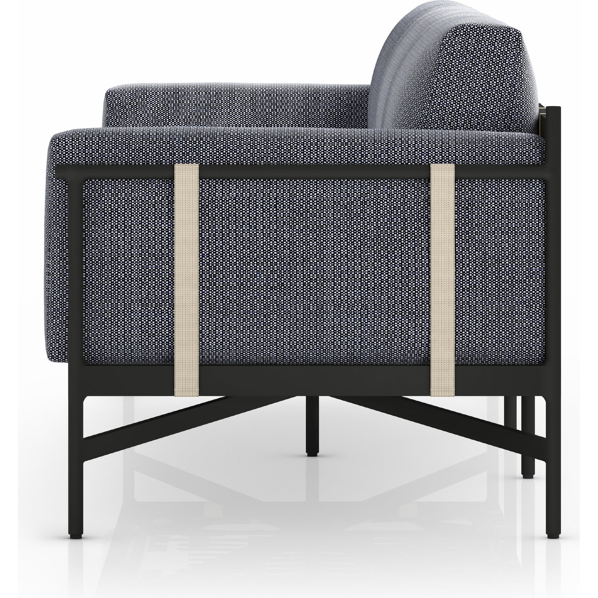 Hearst 99" Outdoor Sofa by Four Hands in bronze. Made from 100% olefin, aluminum, 100% polypropylene in a modern style.