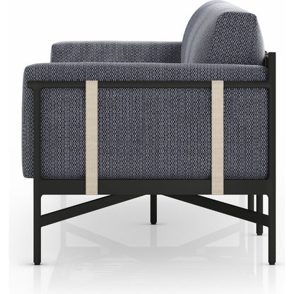 Hearst 99" Outdoor Sofa by Four Hands in bronze. Made from 100% olefin, aluminum, 100% polypropylene in a modern style.