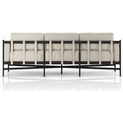 Hearst 99" Outdoor Sofa by Four Hands in bronze. Made from 100% olefin, aluminum, 100% polypropylene in a modern style.