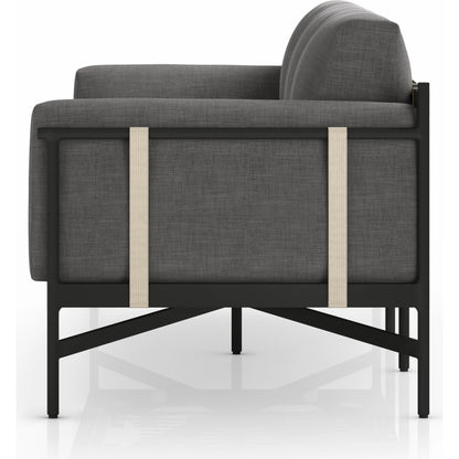 Hearst 99" Outdoor Sofa by Four Hands in bronze. Made from 100% olefin, aluminum, 100% polypropylene in a modern style.