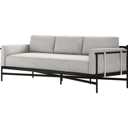Hearst 99" Outdoor Sofa by Four Hands in bronze. Made from 100% olefin, aluminum, 100% polypropylene in a modern style.