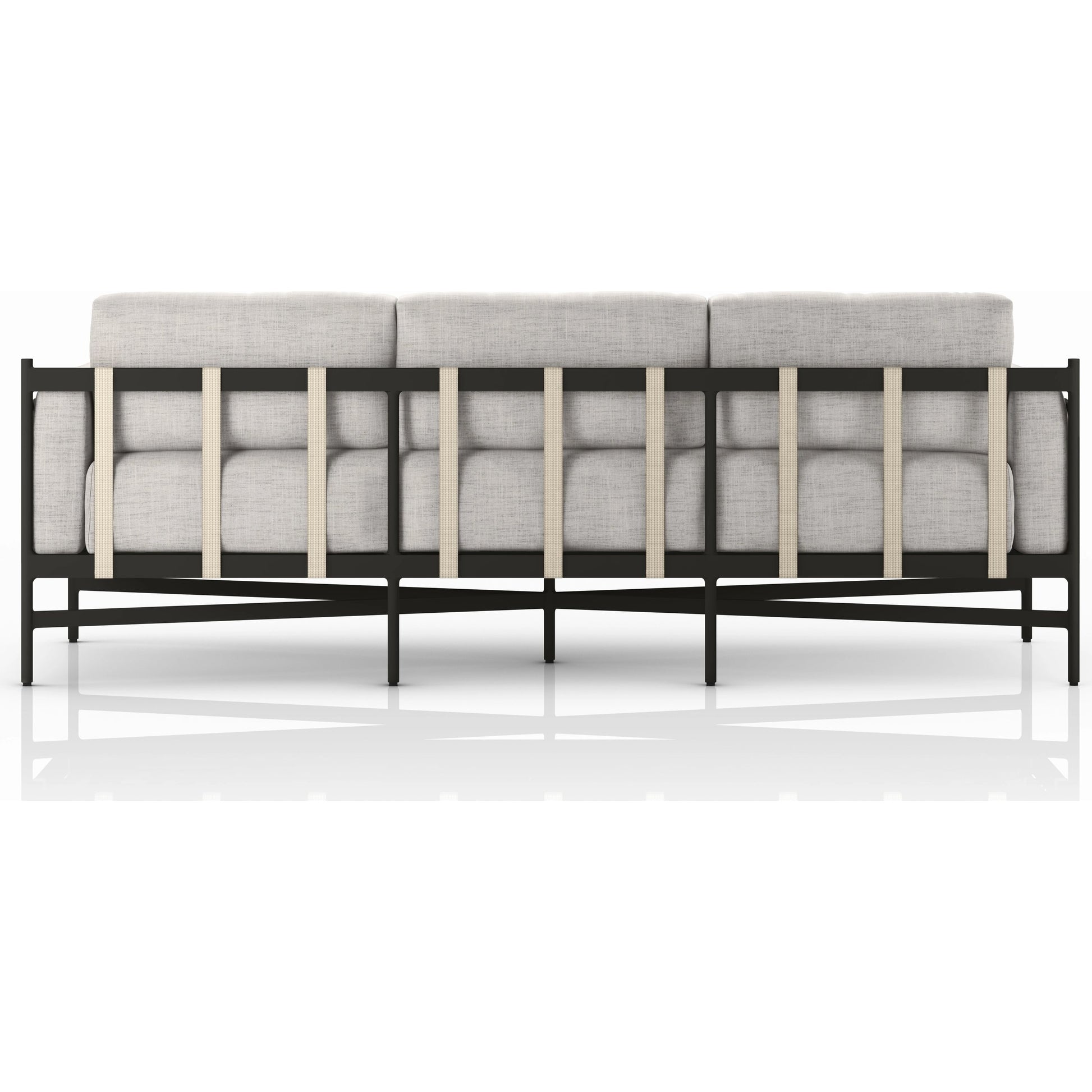 Hearst 99" Outdoor Sofa by Four Hands in bronze. Made from 100% olefin, aluminum, 100% polypropylene in a modern style.