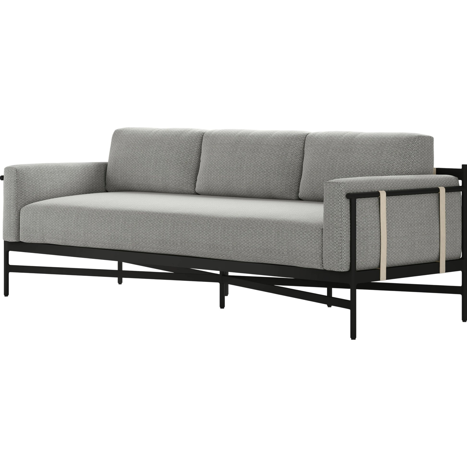 Hearst 99" Outdoor Sofa by Four Hands in bronze. Made from 100% olefin, aluminum, 100% polypropylene in a modern style.