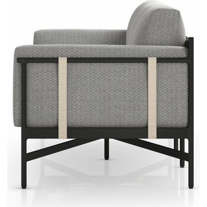 Hearst 99" Outdoor Sofa by Four Hands in bronze. Made from 100% olefin, aluminum, 100% polypropylene in a modern style.