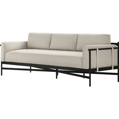 Hearst 99" Outdoor Sofa by Four Hands in bronze. Made from 100% olefin, aluminum, 100% polypropylene in a modern style.