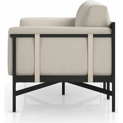 Hearst 99" Outdoor Sofa by Four Hands in bronze. Made from 100% olefin, aluminum, 100% polypropylene in a modern style.