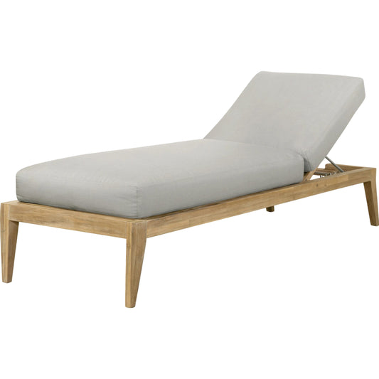 Amaya Outdoor Adjustable Chaise Lounge by Four Hands in royal taupe, natural acacia fsc. Made from solid fsc®-certified acacia, 100% polyester in a modern style.