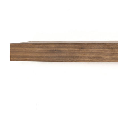 Cain Floating Shelf by Four Hands in gold guanacaste. Made from thick guanacaste veneer in a transitional style.