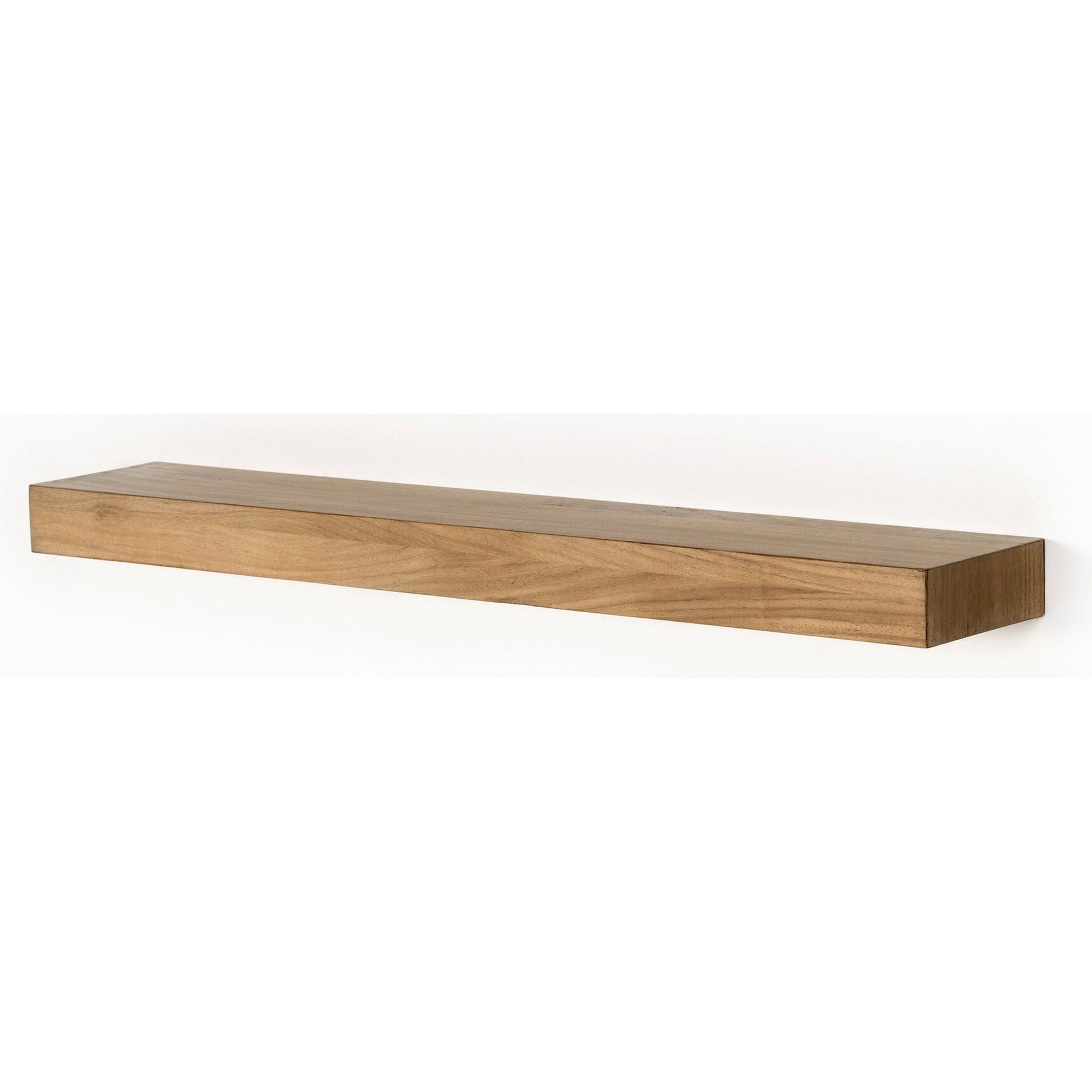 Cain Floating Shelf by Four Hands in gold guanacaste. Made from thick guanacaste veneer in a transitional style.