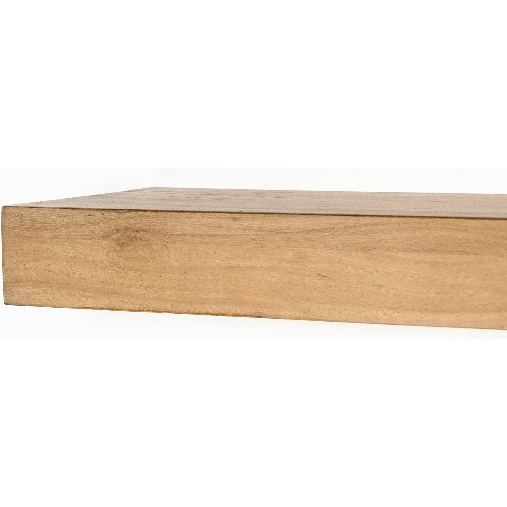 Cain Floating Shelf by Four Hands in gold guanacaste. Made from thick guanacaste veneer in a transitional style.