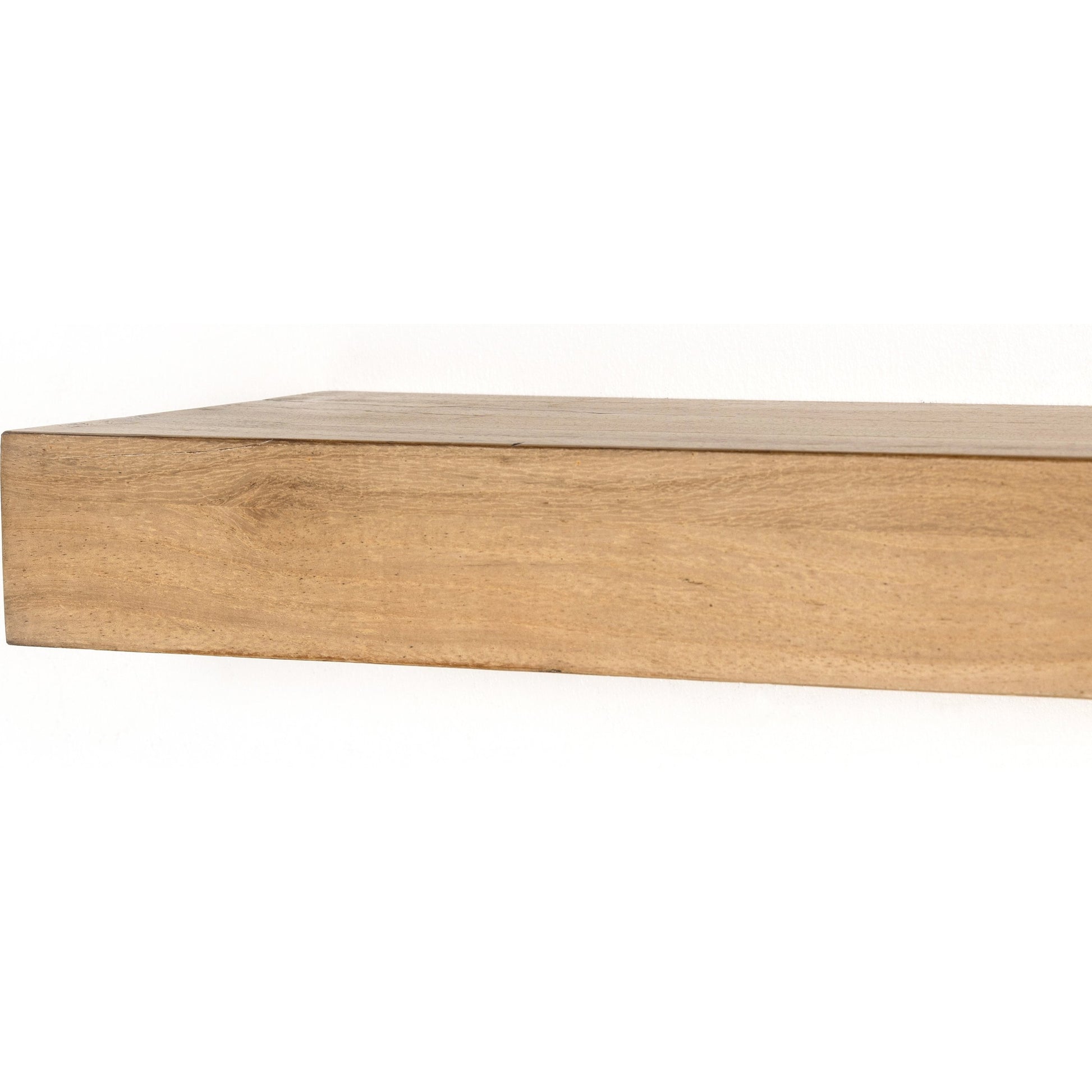 Cain Floating Shelf by Four Hands in gold guanacaste. Made from thick guanacaste veneer in a transitional style.