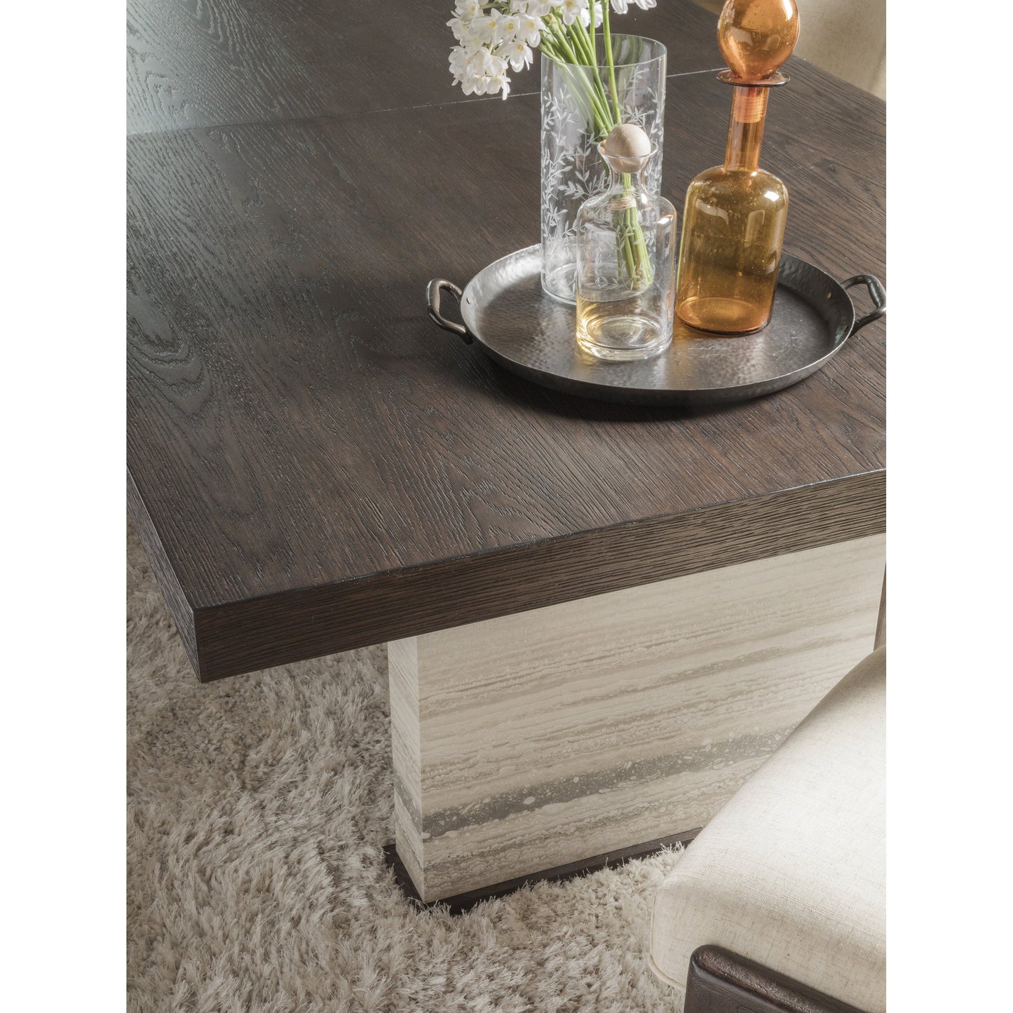 002 SI-1823415 | Closeup | Venerato Dining Table by Artistica Home in mocha brown. Made from unique in a transitional style.