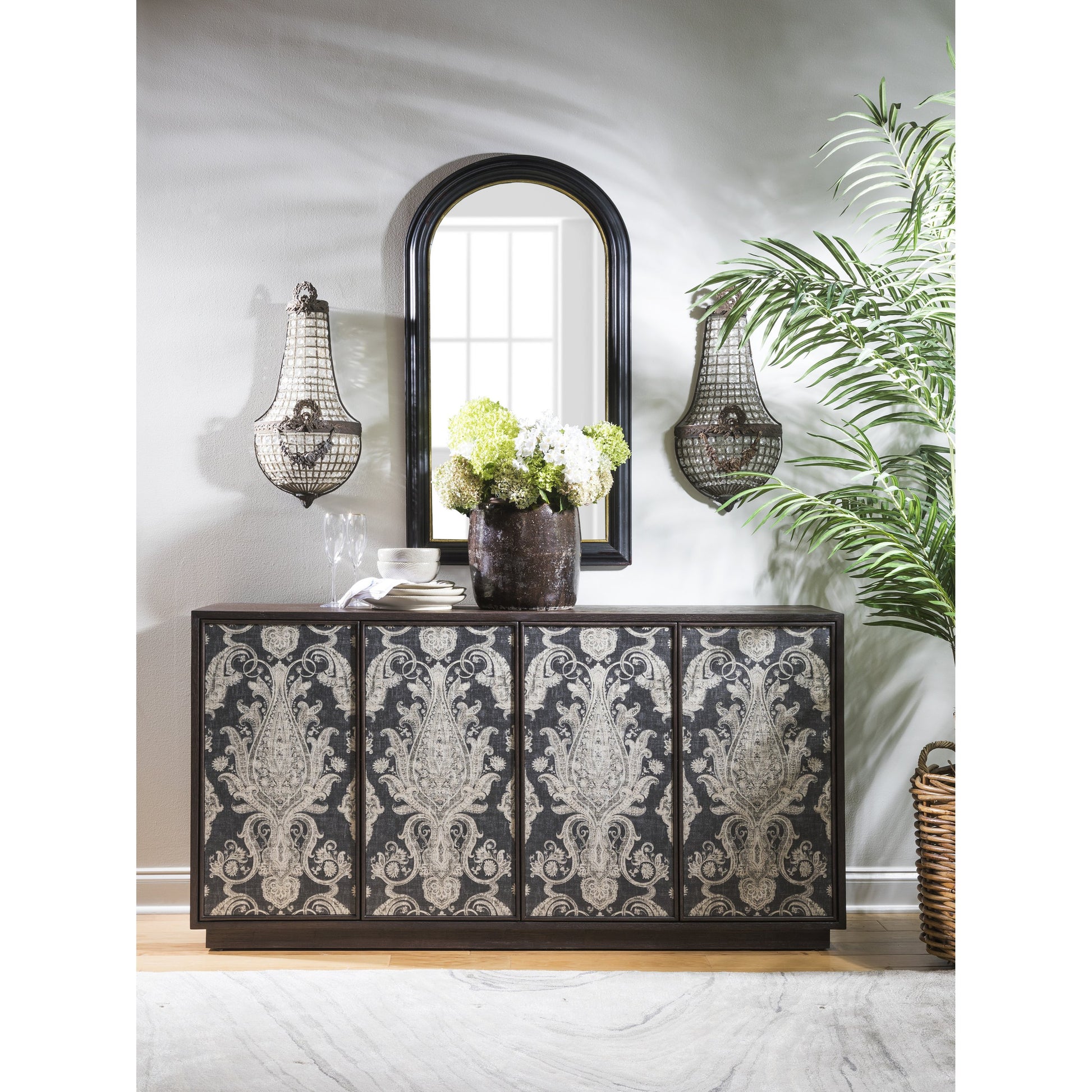 Venerato 4 Doors Media Console by Artistica Home in mocha brown. Made from unique in a traditional style.