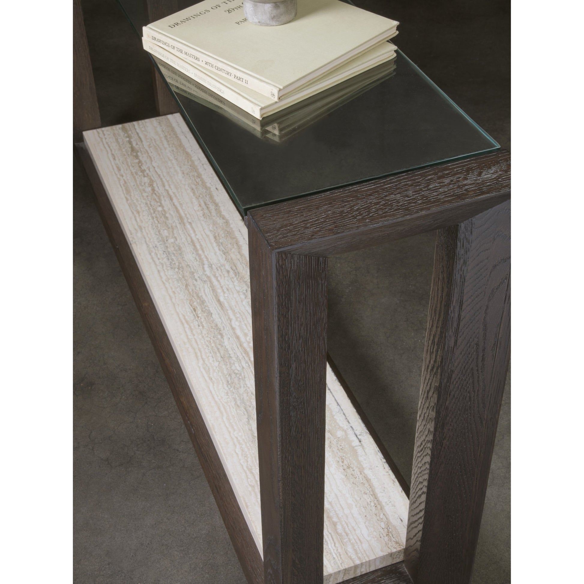 Venerato Console by Artistica Home in mocha brown. Made from unique in a transitional style.