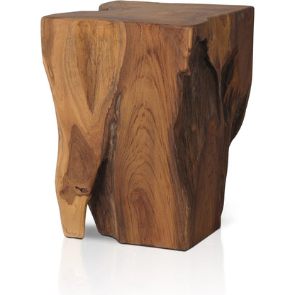 Teak Square Stool by Four Hands in rustic teak. Made from solid teak in a rustic style.