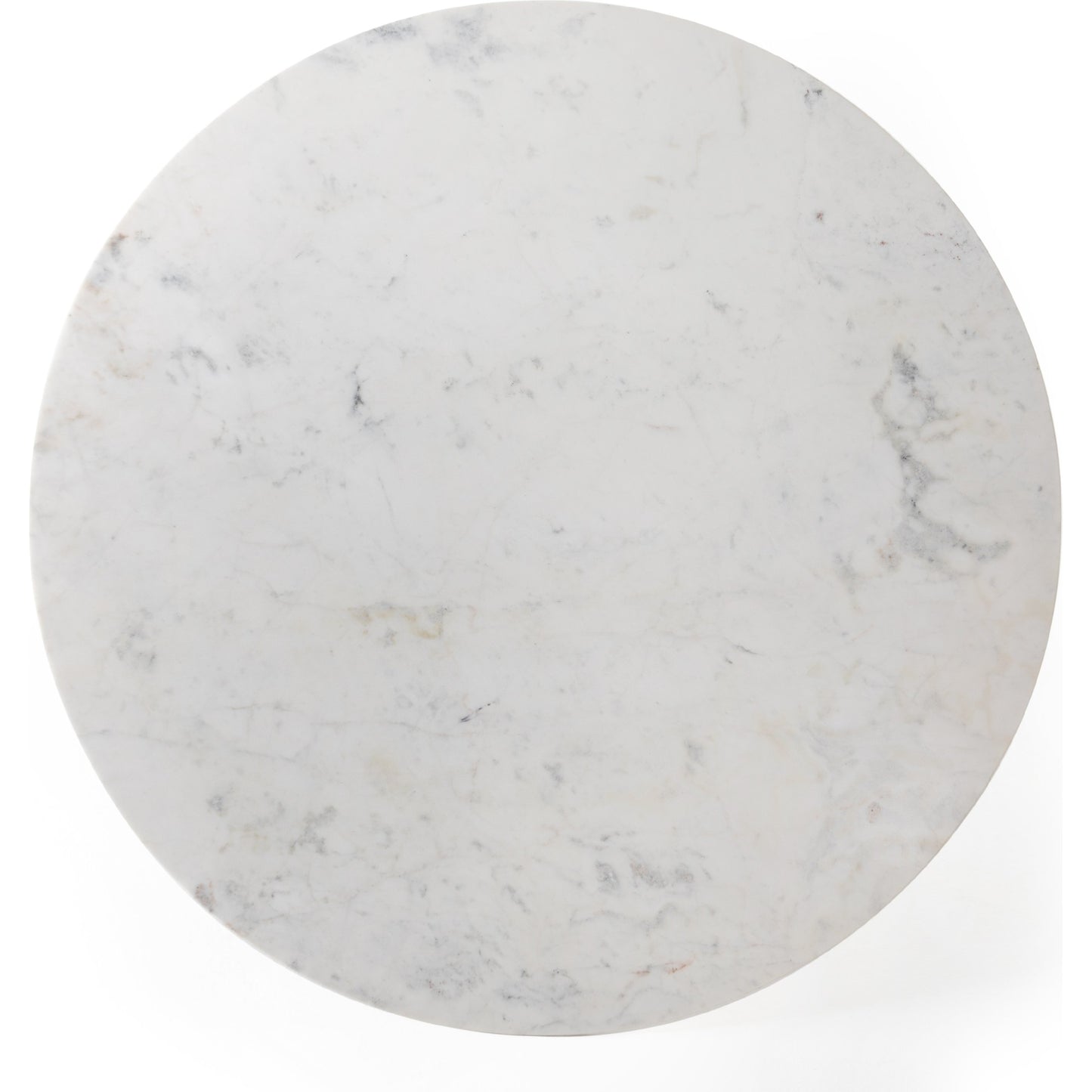 004 SI-1715585 | Additional Silo | Helen Round Bistro Table by Four Hands in raw brass, polished white marble. Made from solid marble, aluminum in a modern style.