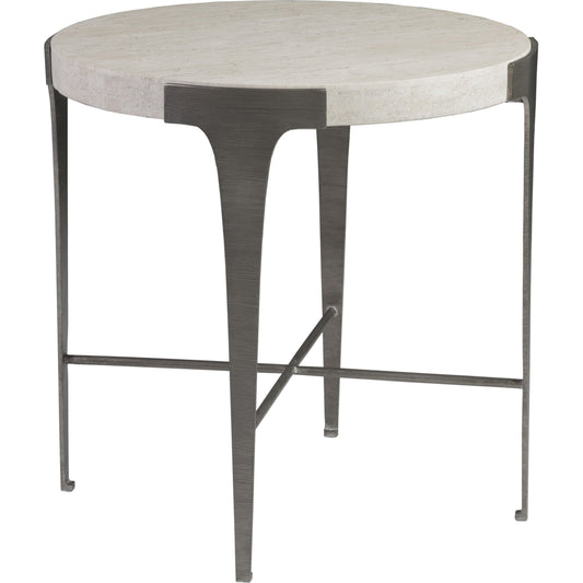 Cachet End Table by Artistica Home in silver leaf. Made from unique in a transitional style.