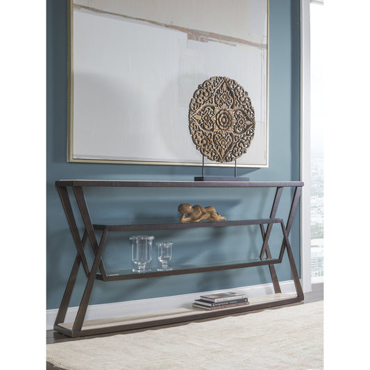 Adamo Cafe Console by Artistica Home in ribbed brown, desert. Made from unique in a modern style.