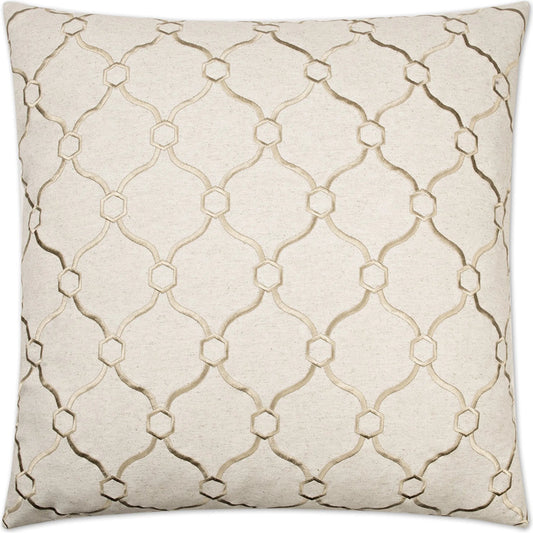 Vera Pillow by DV Kap Home in ivory. Made from 32% viscose, 30% polyester, 26% linen in a unique style.