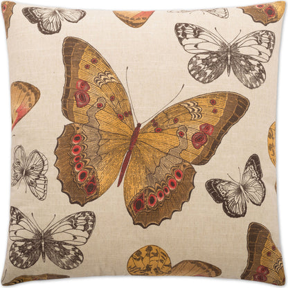 Madame Butterfly by DV Kap Home in brown, blue, turquoise, teal. Made from 70% cotton, 30% linen in a transitional style.