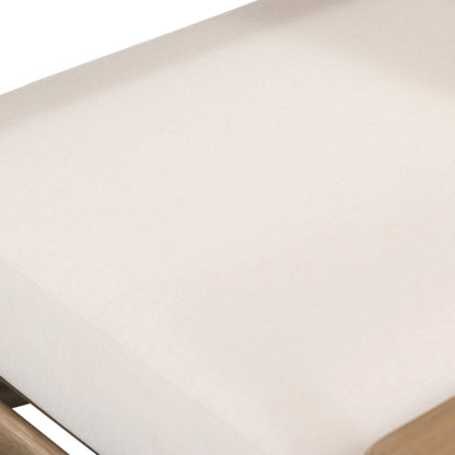 Rosen Outdoor Chair by Four Hands in lakin oat. Made from 100% olefin, solid fsc®-certified eucalyptus, 98% polypropylene, 2% polyester in a coastal style.