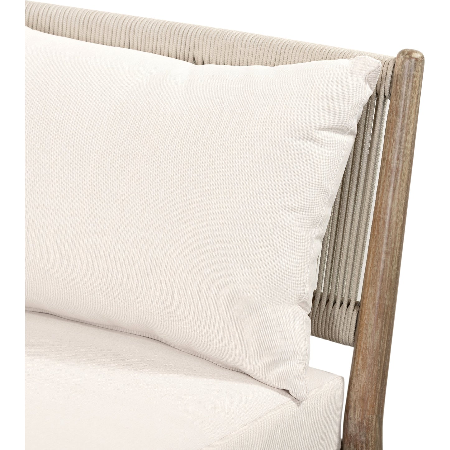 008 SI-1716559 | Additional Silo | Rosen Outdoor Chaise by Four Hands in lakin oat, natural eucalyptus fsc, natural rope. Made from 100% olefin, solid fsc®-certified eucalyptus, 98% polypropylene, 2% polyester in a coastal style.