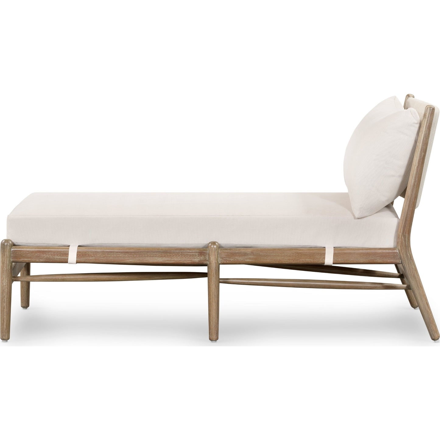 005 SI-1716559 | Additional Silo | Rosen Outdoor Chaise by Four Hands in lakin oat, natural eucalyptus fsc, natural rope. Made from 100% olefin, solid fsc®-certified eucalyptus, 98% polypropylene, 2% polyester in a coastal style.