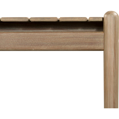 Rosen Outdoor Dining Table by Four Hands in natural eucalyptus. Made from solid fsc®-certified eucalyptus in a modern style.