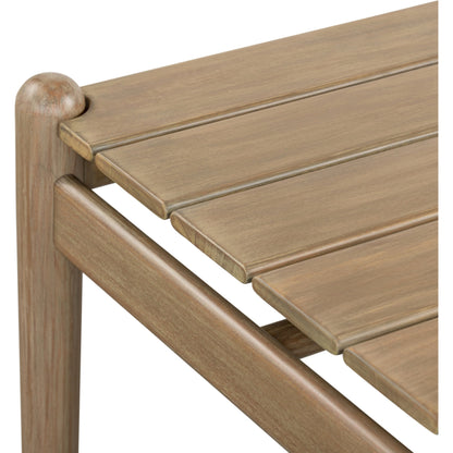 Rosen Outdoor Dining Table by Four Hands in natural eucalyptus. Made from solid fsc®-certified eucalyptus in a modern style.