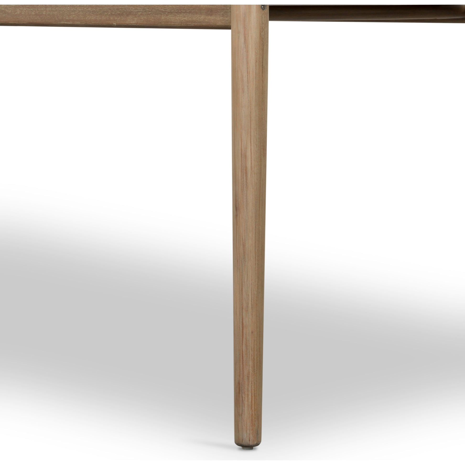 Rosen Outdoor Dining Table by Four Hands in natural eucalyptus. Made from solid fsc®-certified eucalyptus in a modern style.