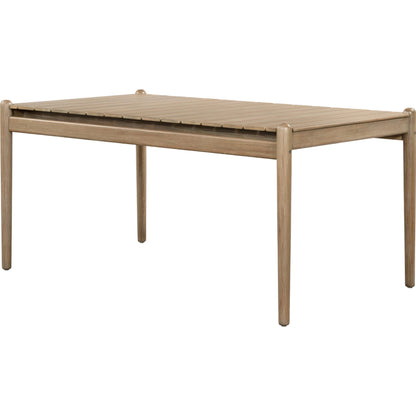 Rosen Outdoor Dining Table by Four Hands in natural eucalyptus. Made from solid fsc®-certified eucalyptus in a modern style.