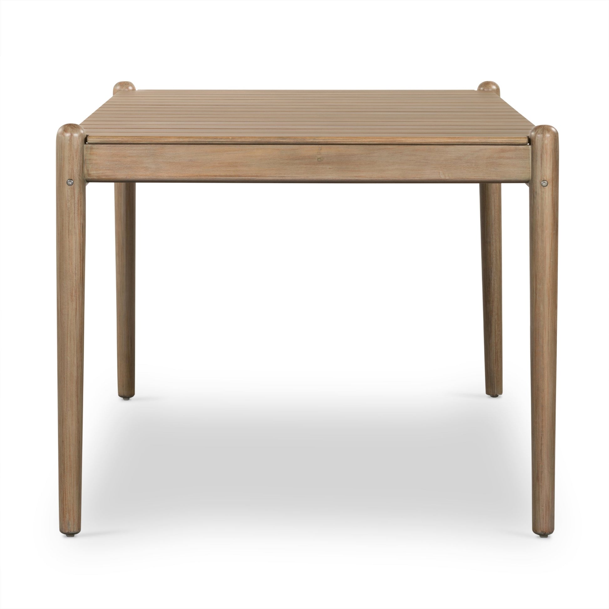 Rosen Outdoor Dining Table by Four Hands in natural eucalyptus. Made from solid fsc®-certified eucalyptus in a modern style.