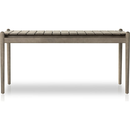 Rosen Outdoor Dining Table by Four Hands in natural eucalyptus. Made from solid fsc®-certified eucalyptus in a modern style.