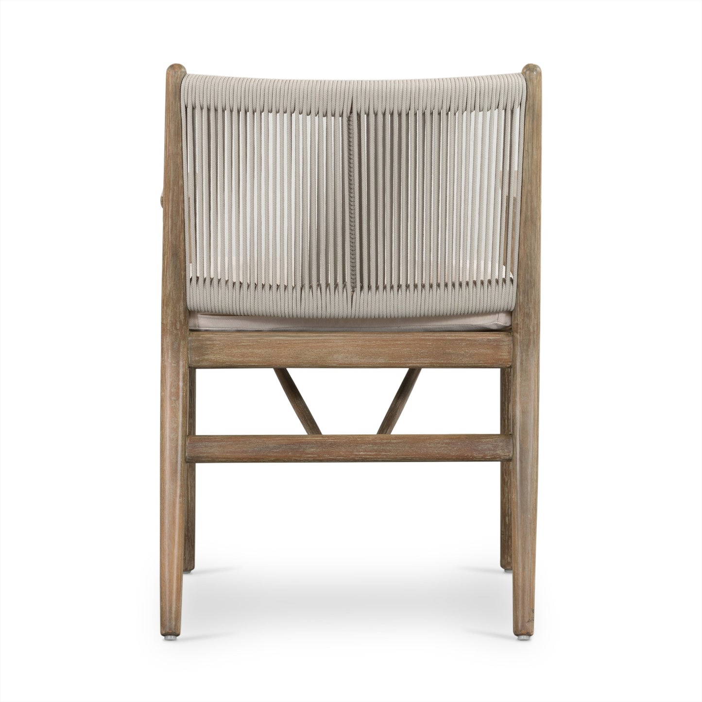 006 SI-1716561 | Additional Silo | Rosen Outdoor Dining Armchair by Four Hands in natural rope, lakin oat and natural eucalyptus. Made from 100% olefin, solid fsc®-certified eucalyptus, 98% polypropylene, 2% polyester in a coastal style.