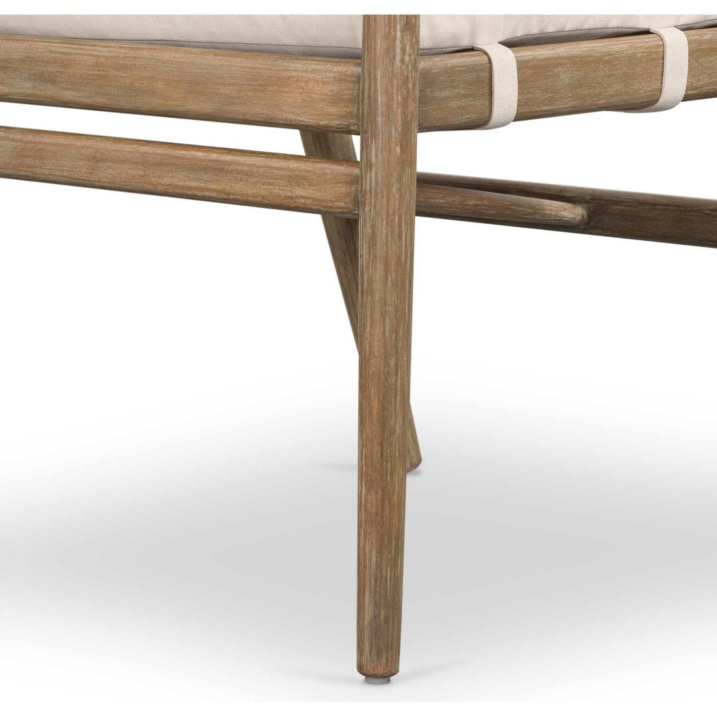 012 SI-1716561 | Additional Silo | Rosen Outdoor Dining Armchair by Four Hands in natural rope, lakin oat and natural eucalyptus. Made from 100% olefin, solid fsc®-certified eucalyptus, 98% polypropylene, 2% polyester in a coastal style.