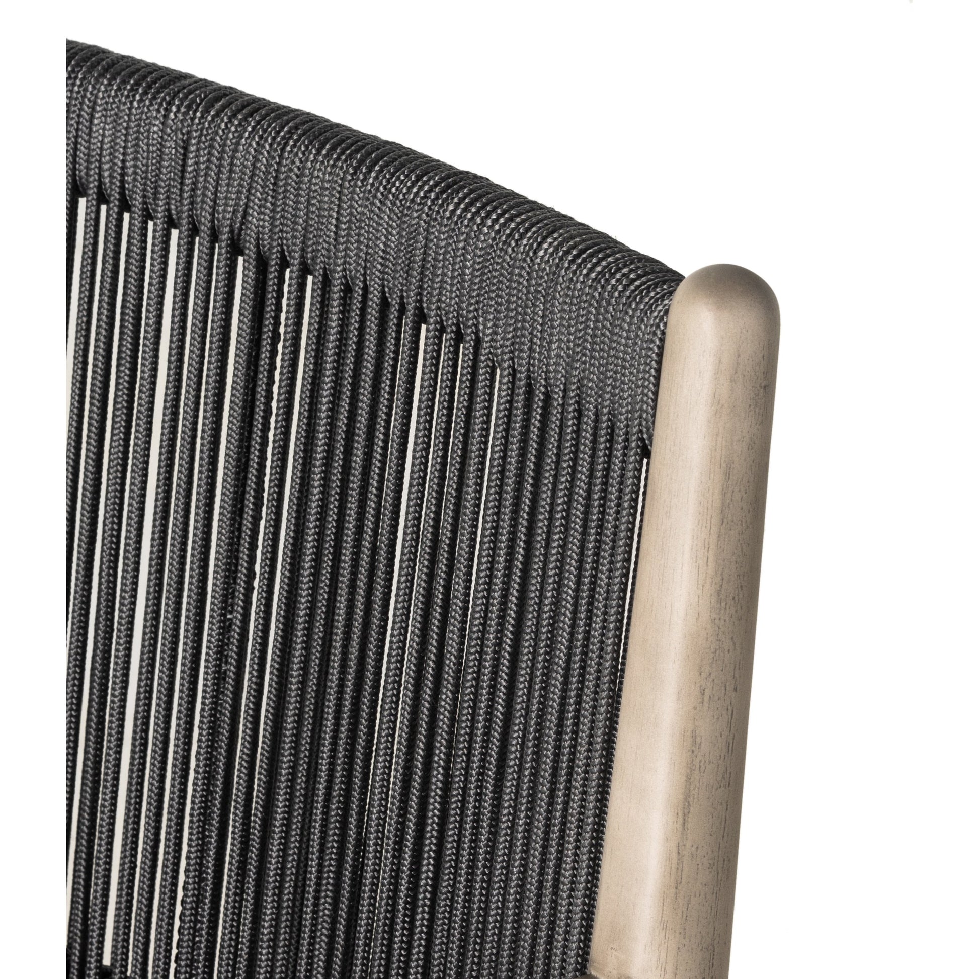 Rosen Outdoor Dining Armchair by Four Hands in natural rope, lakin oat and natural eucalyptus. Made from 100% olefin, solid fsc®-certified eucalyptus, 98% polypropylene, 2% polyester in a coastal style.