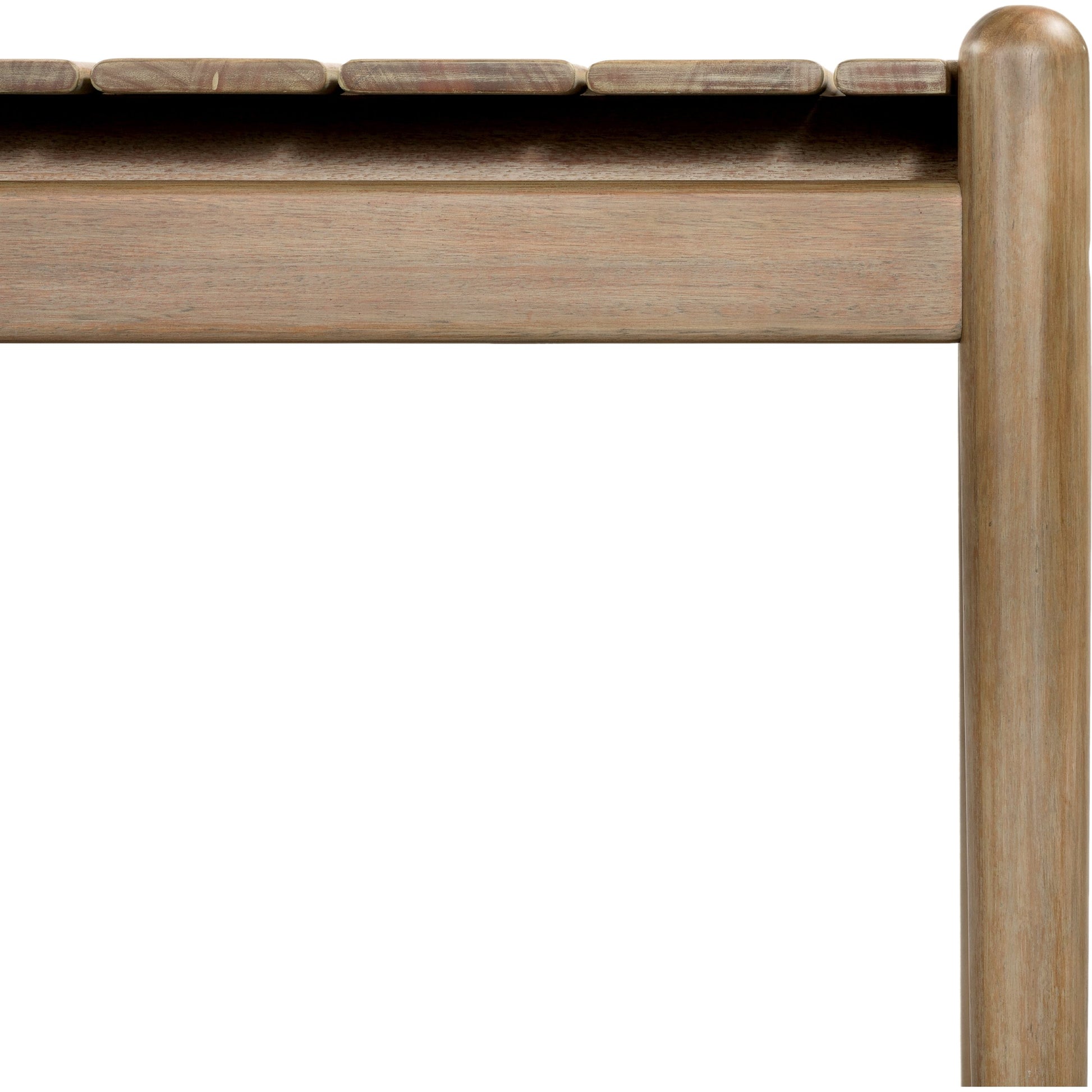 Rosen Outdoor Dining Table by Four Hands in natural eucalyptus. Made from solid fsc®-certified eucalyptus in a modern style.