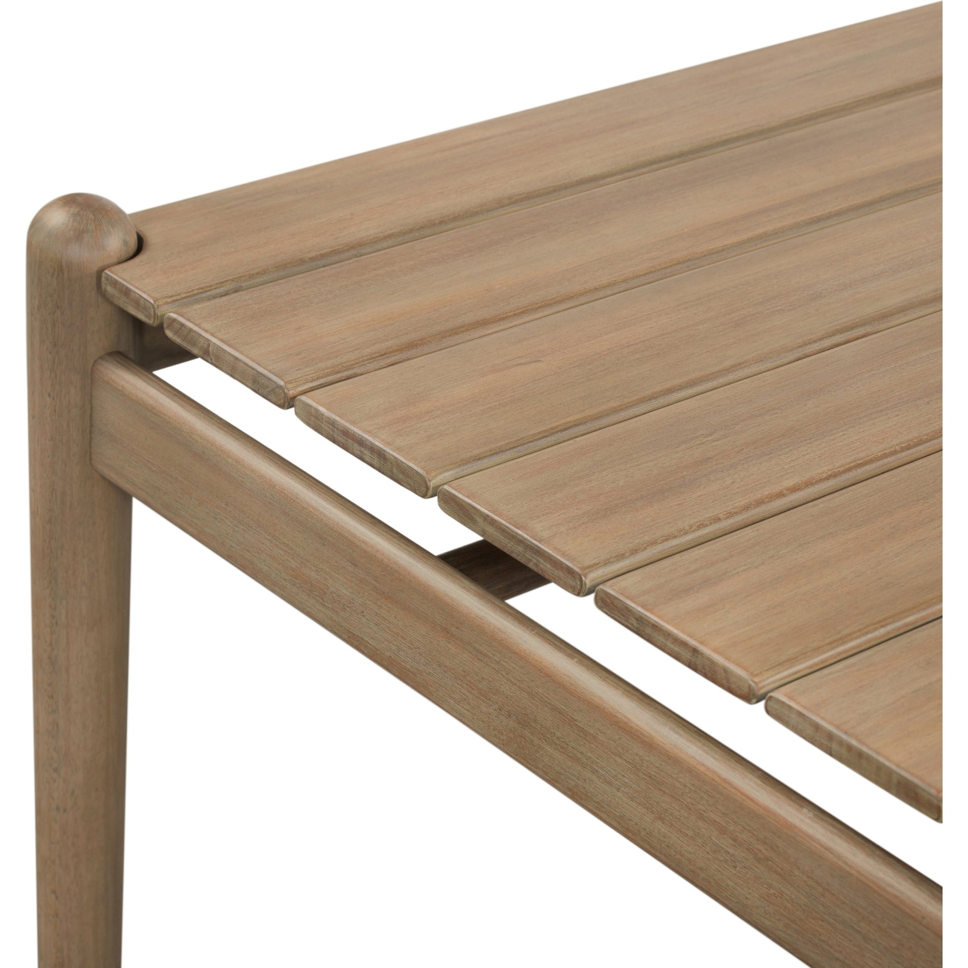 Rosen Outdoor Dining Table by Four Hands in natural eucalyptus. Made from solid fsc®-certified eucalyptus in a modern style.
