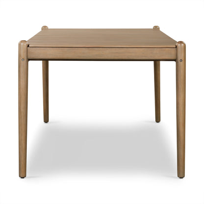 Rosen Outdoor Dining Table by Four Hands in natural eucalyptus. Made from solid fsc®-certified eucalyptus in a modern style.