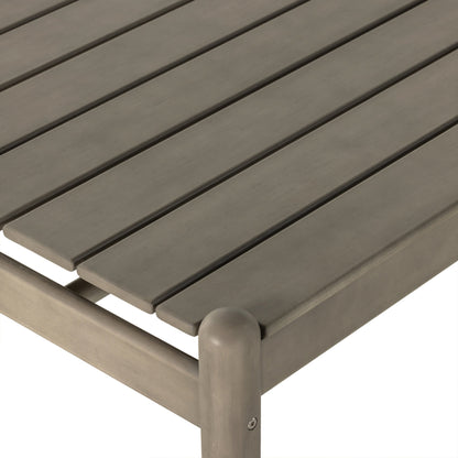 Rosen Outdoor Dining Table by Four Hands in natural eucalyptus. Made from solid fsc®-certified eucalyptus in a modern style.