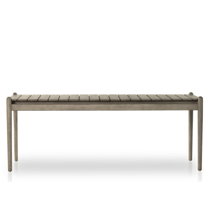 Rosen Outdoor Dining Table by Four Hands in natural eucalyptus. Made from solid fsc®-certified eucalyptus in a modern style.