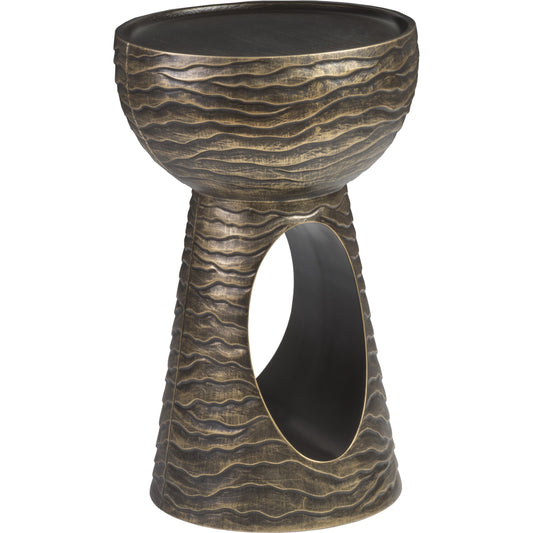 Mika Lamp Table by Artistica Home in bronze leaf. Made from unique in a modern style.