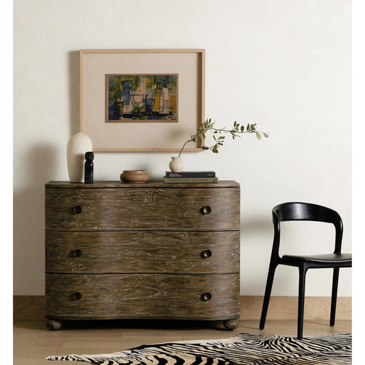 Amare Dining Chair by Four Hands in sonoma black. Made from top grain leather, solid ash in a modern style.